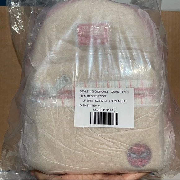 Loungefly Marvel Spider-Man Faux Fur Mini Backpack NWT - Picture 5 of 7